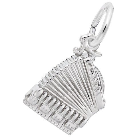 Accordian Charm In 14K White Gold