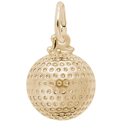 Golf Ball Charm in Yellow Gold Plated