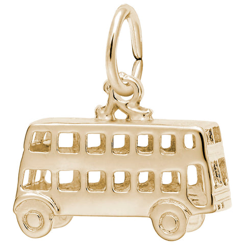 Double Decker Bus Charm in Yellow Gold Plated