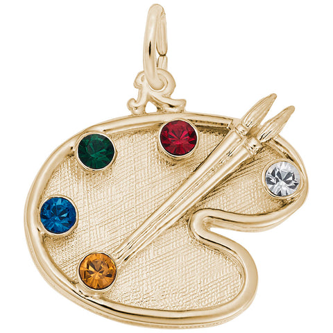 Artist Palette Charm in Yellow Gold Plated
