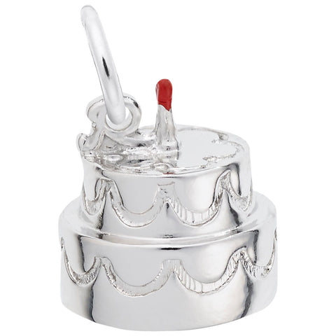 Cake Charm In Sterling Silver
