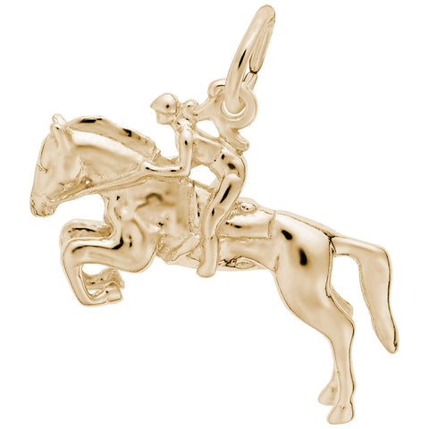 Horse And Rider Charm in Yellow Gold Plated