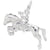Horse And Rider Charm In 14K White Gold