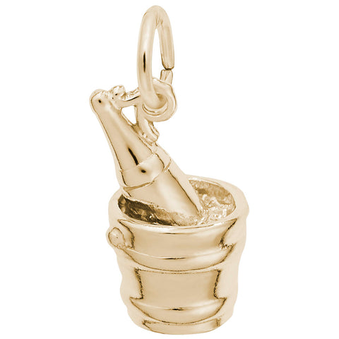 Champagne Bucket Charm in Yellow Gold Plated