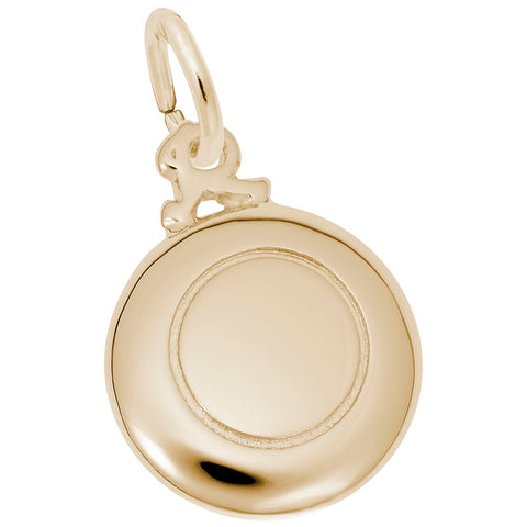 Flying Disc Charm In Yellow Gold