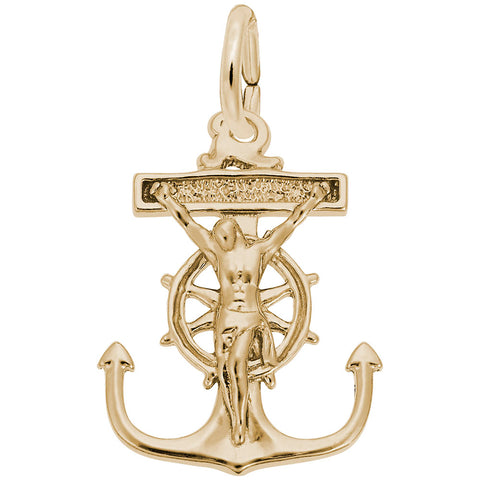 Mariners Cross Charm In Yellow Gold