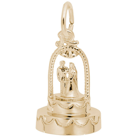 Wedding Cake Charm in Yellow Gold Plated