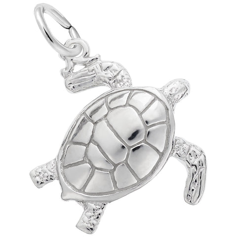 Tortoise Charm In 14K White Gold