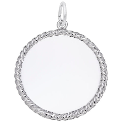 Rope Disc Charm In Sterling Silver