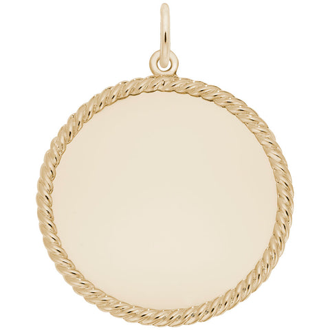 Rope Disc Charm in Yellow Gold Plated