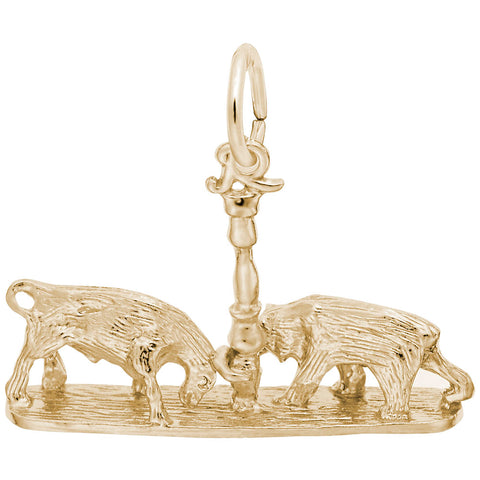 Bull And Bear Charm In Yellow Gold