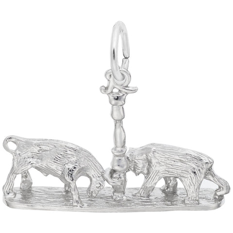 Bull And Bear Charm In Sterling Silver
