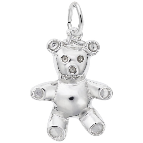 Teddy Bear Charm In Sterling Silver