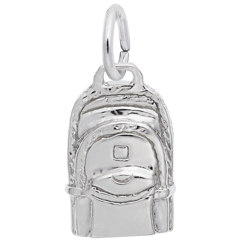 Back Pack Charm In Sterling Silver