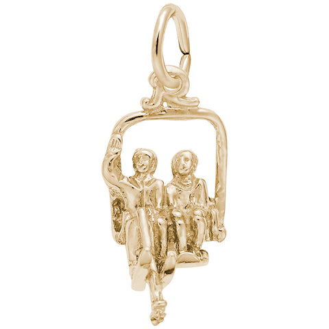Ski Lift Charm in Yellow Gold Plated