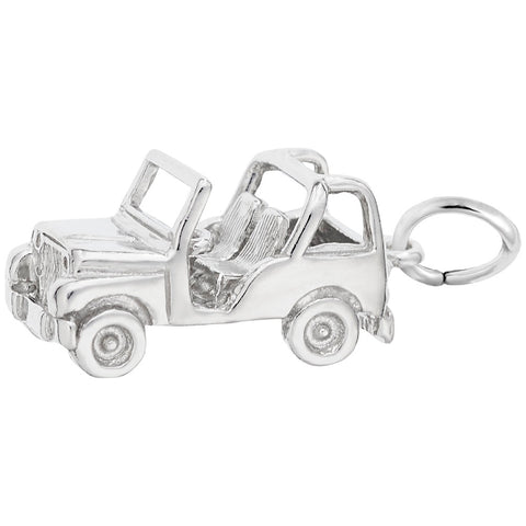 Jeep Charm In 14K White Gold