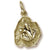 Frog On Lily Pad Charm in 10k Yellow Gold hide-image