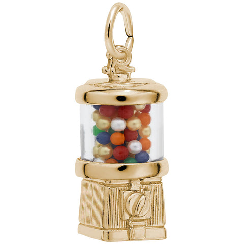 Gumball Machine Charm in Yellow Gold Plated