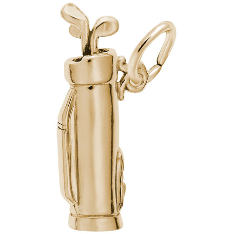 Golf Clubs Charm in Yellow Gold Plated