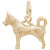 Dog, Husky Charm in Yellow Gold Plated