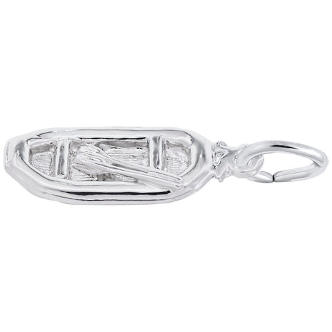 White Water Raft Charm In Sterling Silver