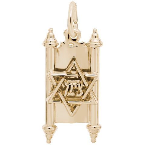 Torah Charm in Yellow Gold Plated