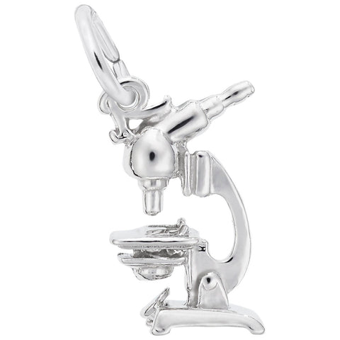 Microscope Charm In Sterling Silver