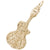Guitar W/Strings Charm in Yellow Gold Plated