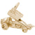 Sprint Car W/Wings Charm In Yellow Gold