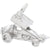 Sprint Car W/Wings Charm In 14K White Gold