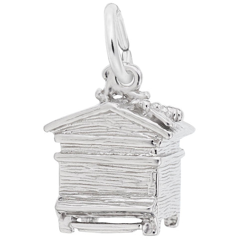 Beehive Charm In 14K White Gold
