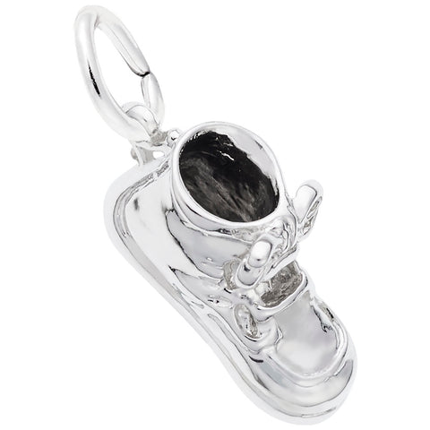 Baby Shoe Charm In Sterling Silver