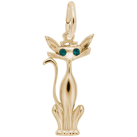 Cat Charm In Yellow Gold