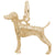 Weimaraner Charm in Yellow Gold Plated