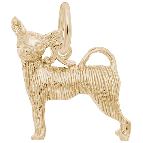Chihuahua Charm In Yellow Gold