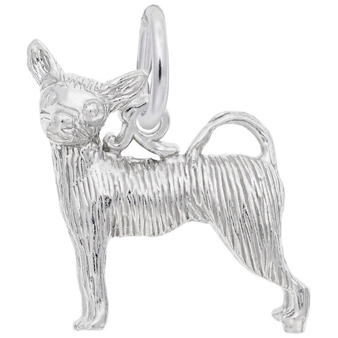 Chihuahua Charm In 14K White Gold