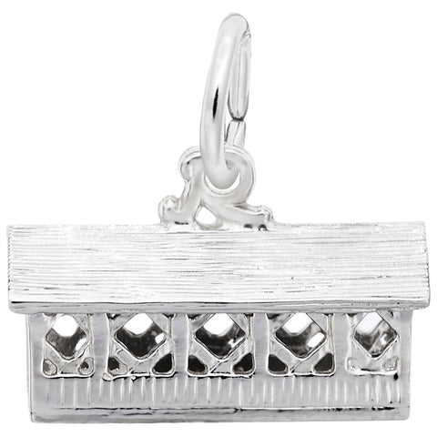 Covered Bridge Charm In Sterling Silver