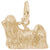 Dog, Lhasa Apso Charm in Yellow Gold Plated