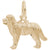 Dog, Newfoundland Charm in Yellow Gold Plated