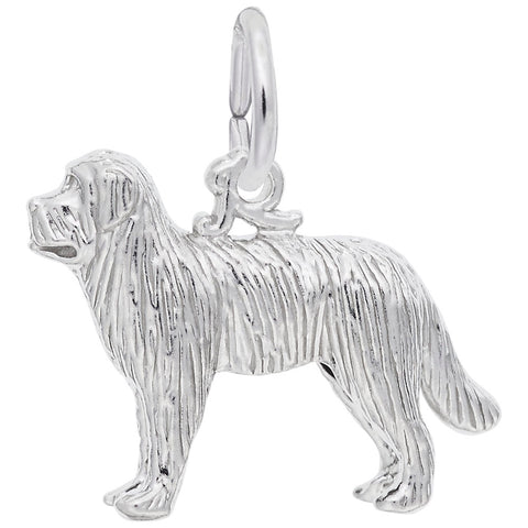 Dog, Newfoundland Charm In Sterling Silver