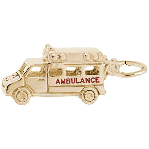 Ambulance Charm In Yellow Gold