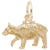 Black Bear Charm in Yellow Gold Plated