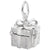 Gift Box Charm In Sterling Silver