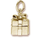 Gift Box Charm in 10k Yellow Gold