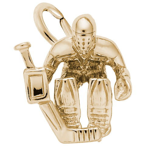 Goalie Charm In Yellow Gold