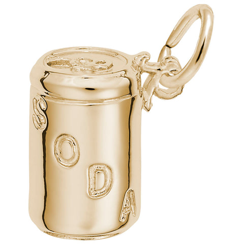 Soda Can Charm In Yellow Gold