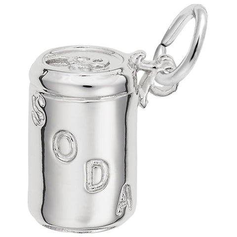 Soda Can Charm In 14K White Gold