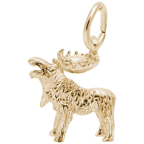 Moose Charm In Yellow Gold