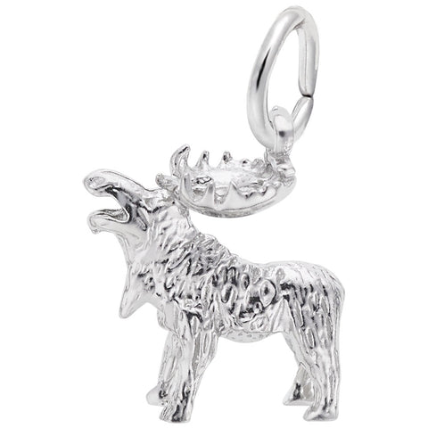 Moose Charm In Sterling Silver