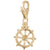 Ships Wheel Charm in Yellow Gold Plated